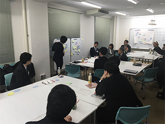 大学でのブレインストーミングの様子
